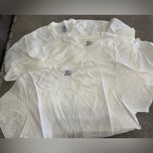 Lot Of 3 Men’s White Tshirts Short Sleeve Size XL Fruit Of The Loom New W/o Tags